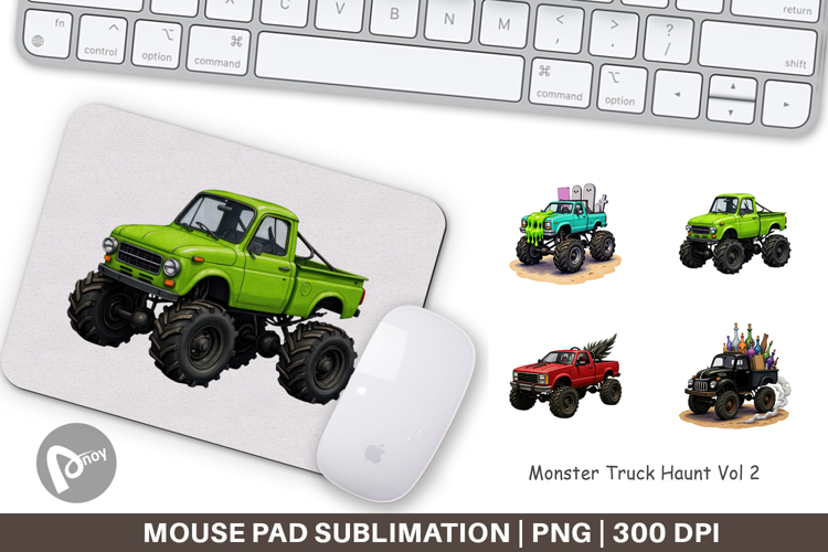 Mouse Pad Haunted Monster Truck