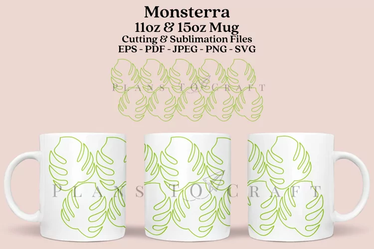 Monsterra Mug Sublimation Wrap 11oz - 15oz
