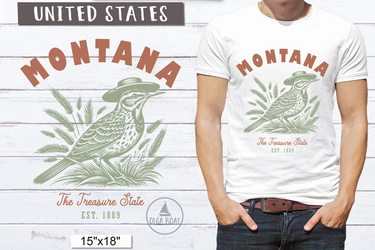 Montana PNG | Vintage United States Sublimation Design