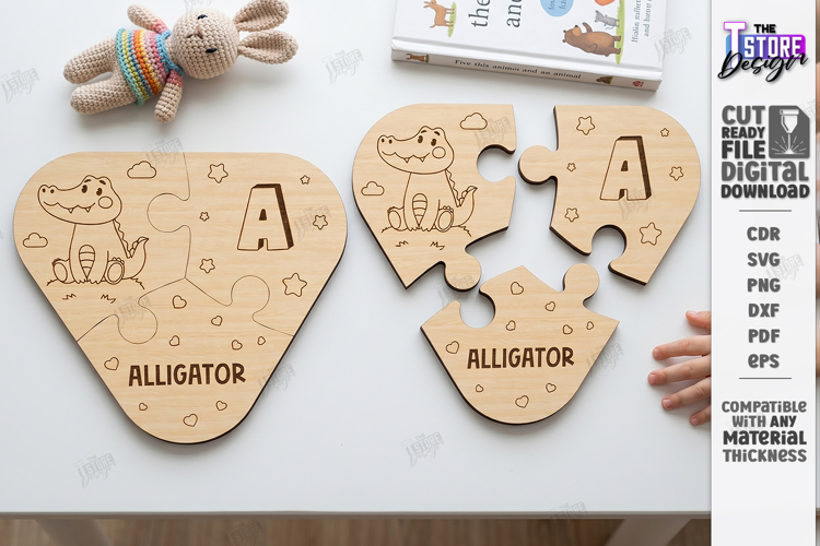 Montessori Alphabet Wooden Puzzle Laser Cut | Kids Laser