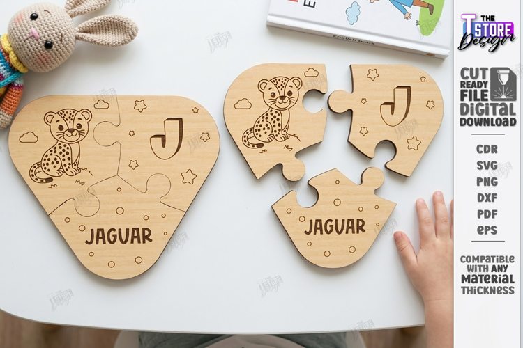 Montessori Alphabet Wooden Puzzle Laser Cut | Kids Laser