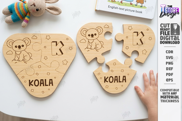 Montessori Alphabet Wooden Puzzle Laser Cut | Kids Laser