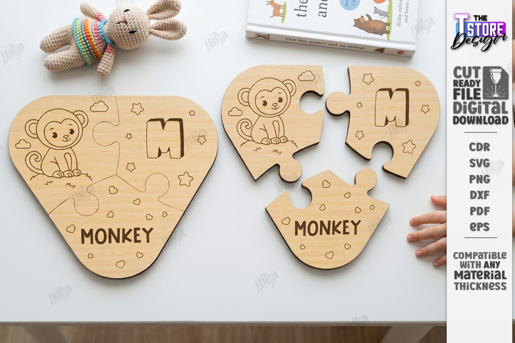Montessori Alphabet Wooden Puzzle Laser Cut | Kids Laser