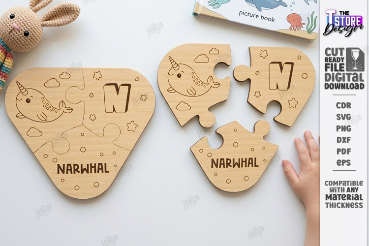 Montessori Alphabet Wooden Puzzle Laser Cut | Kids Laser