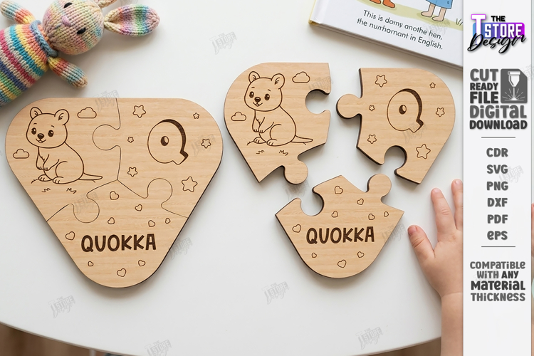 Montessori Alphabet Wooden Puzzle Laser Cut | Kids Laser