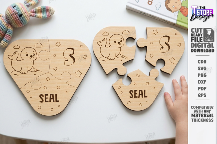 Montessori Alphabet Wooden Puzzle Laser Cut | Kids Laser