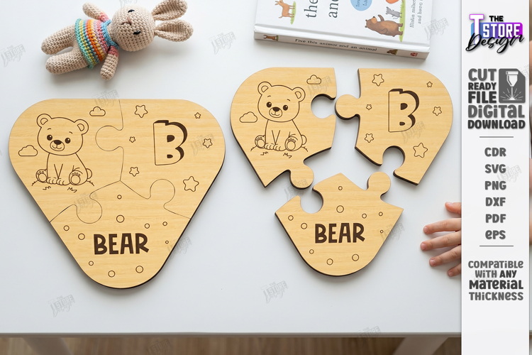 Montessori Alphabet Wooden Puzzle Laser Cut | Kids Laser