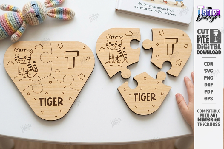 Montessori Alphabet Wooden Puzzle Laser Cut | Kids Laser