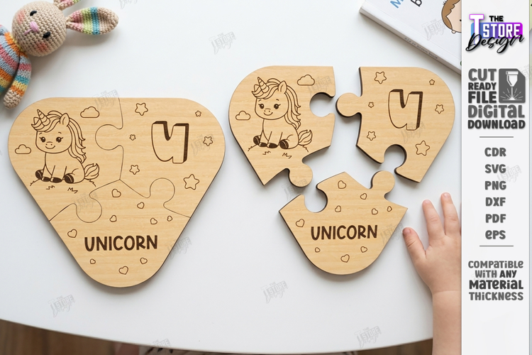 Montessori Alphabet Wooden Puzzle Laser Cut | Kids Laser