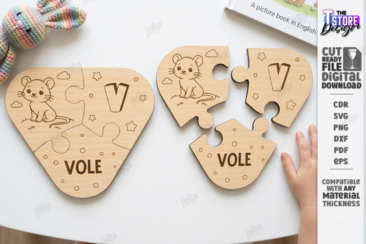 Montessori Alphabet Wooden Puzzle Laser Cut | Kids Laser
