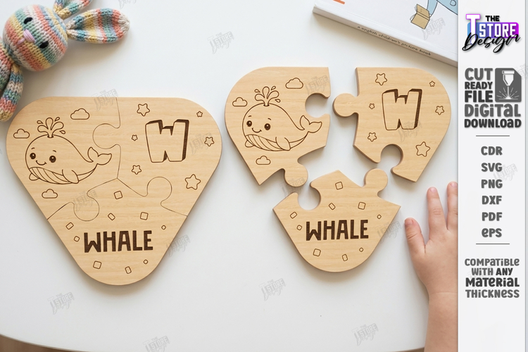 Montessori Alphabet Wooden Puzzle Laser Cut | Kids Laser