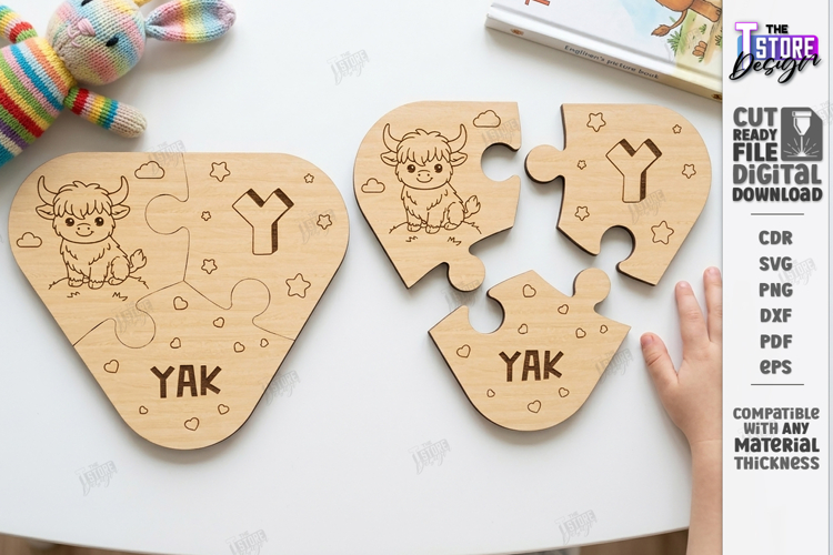 Montessori Alphabet Wooden Puzzle Laser Cut | Kids Laser