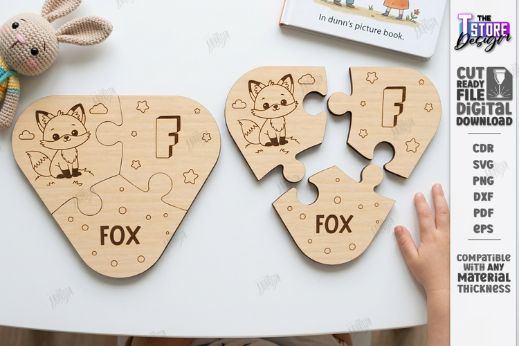 Montessori Alphabet Wooden Puzzle Laser Cut | Kids Laser