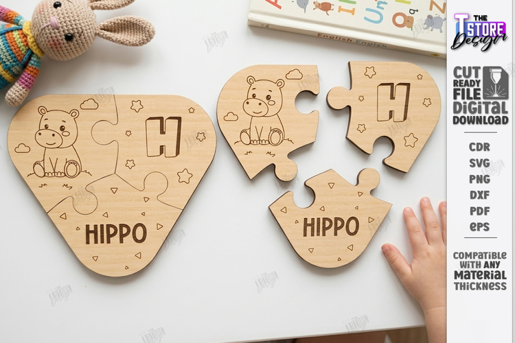 Montessori Alphabet Wooden Puzzle Laser Cut | Kids Laser