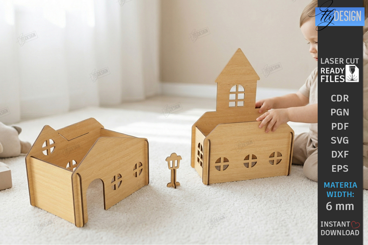 Montessori Toy Town Laser Cut | City Play Kit | Kids Laser