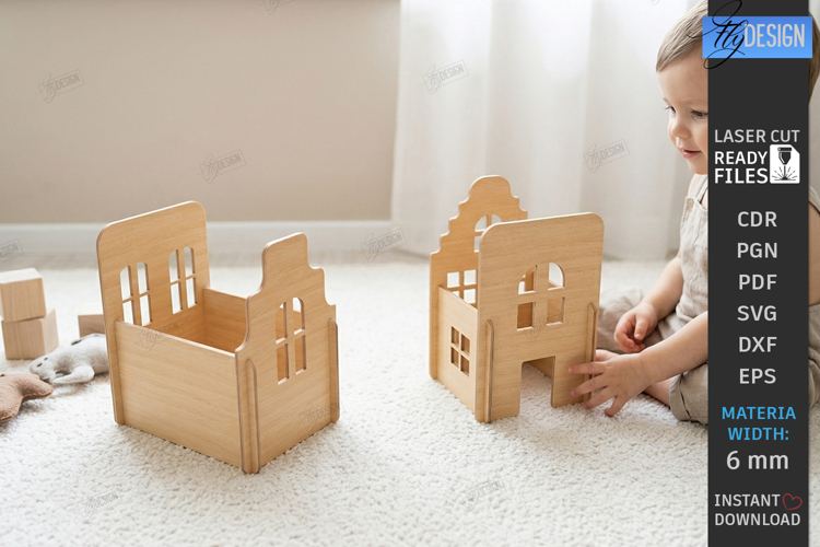 Montessori Toy Town Laser Cut | City Play Kit | Kids Laser