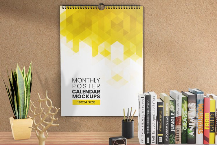 Monthly Poster Calendar Mockups 18×24 Size