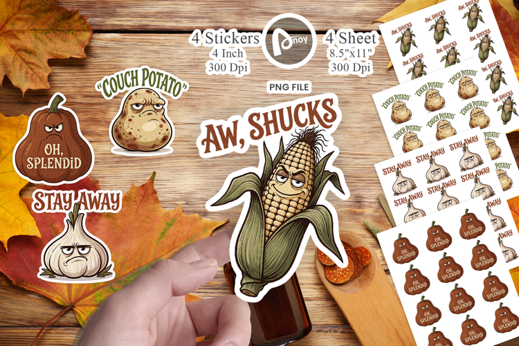 Autumn Harvest Vegetables Sticker