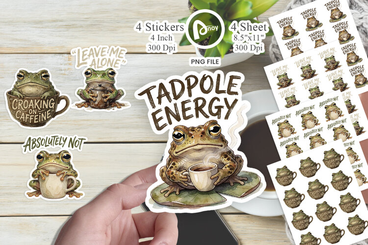 Amphibian Coffee Club Sticker example image 1