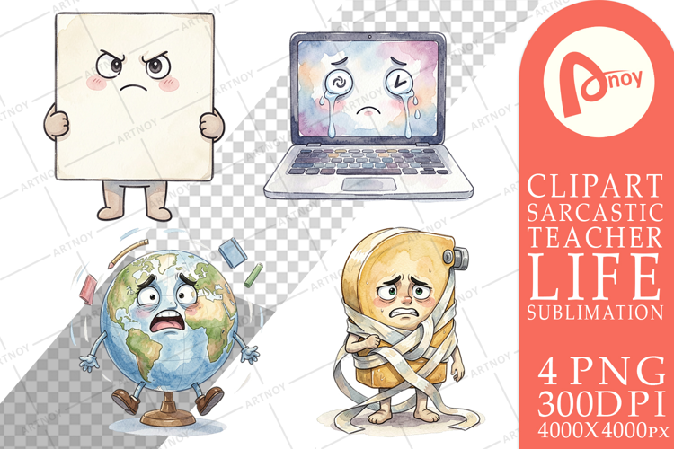 Moody Desk Mascot Teacher Sublimation