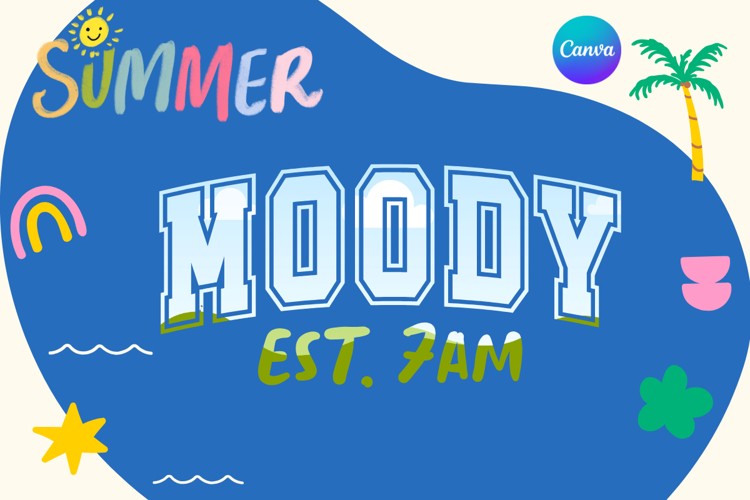 Moody Est. 7am Canva Frame Varsity summer