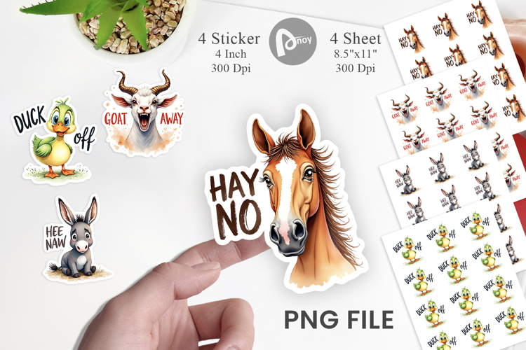 Moody Farm Animal Quotes Sticker