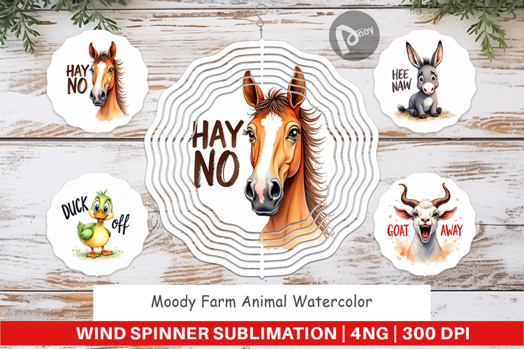 Moody Farm Animal Quotes Wind Spinner