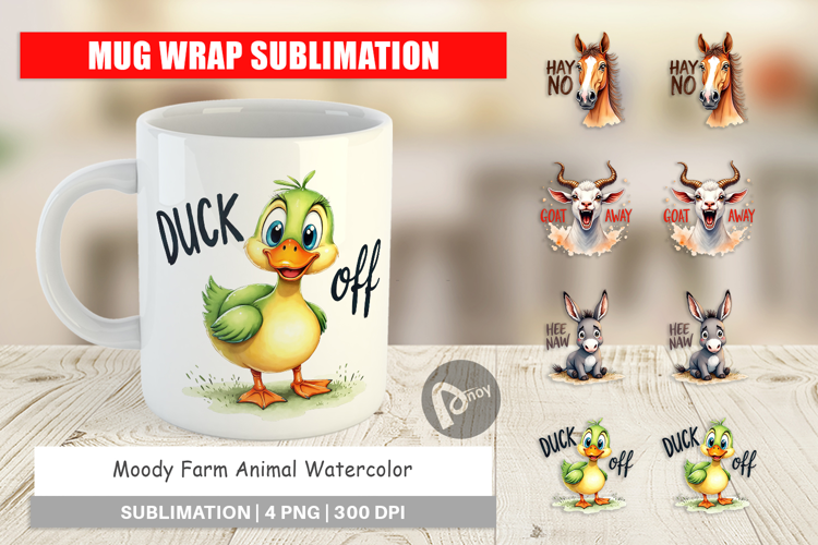 Moody Farm Animal Quotes Mug Wrap