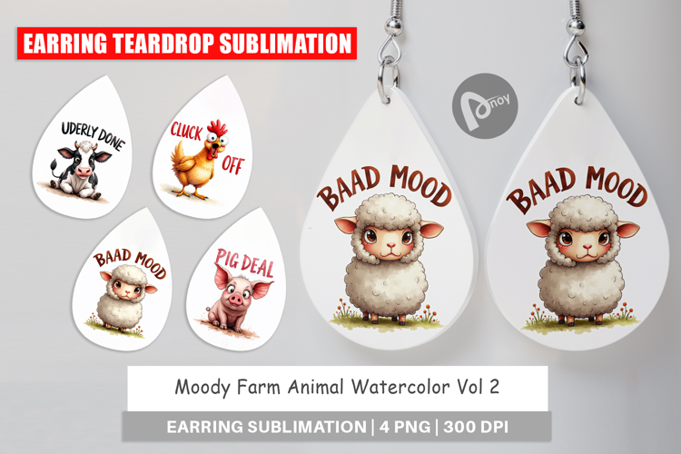 Moody Farm Animal Quotes Earring