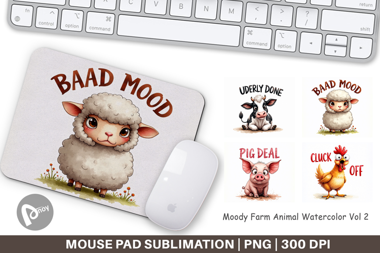 Moody Farm Animal Quotes Mouse Pad