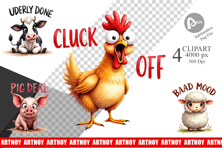 Moody Farm Animal Quotes Clipart
