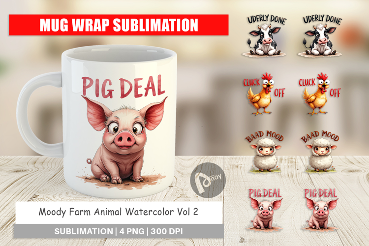 Moody Farm Animal Quotes Mug Wrap