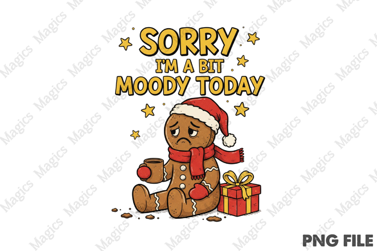 Moody Gingerbread PNG Funny Christmas