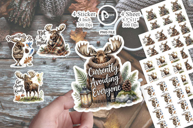 Moody Moose Cozy Hygge Sticker
