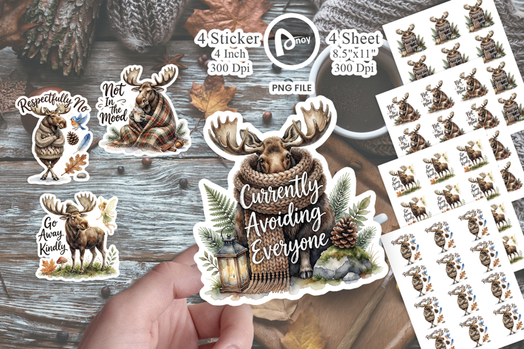 Moody Moose Cozy Hygge Sticker
