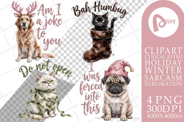 Sarcastic Christmas Pets Sublimation