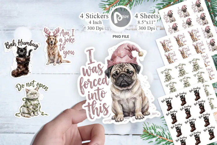 Sarcastic Christmas Pets Sticker