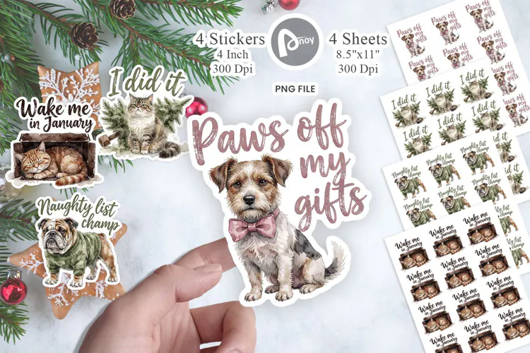 Sarcastic Christmas Pets Sticker