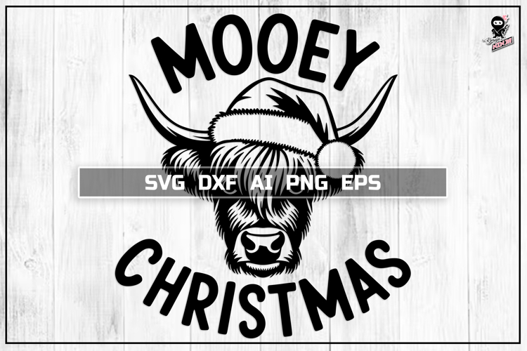 Mooey Christmas SVG, Funny Cow Cut File