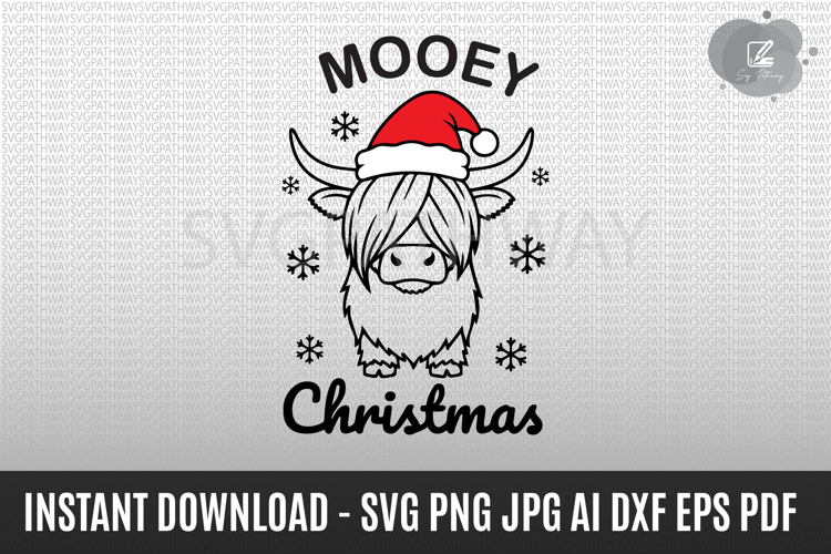 Mooey Christmas Svg, Christmas Cow Svg example image 1