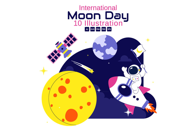 10 International Moon Day Illustration example image 1