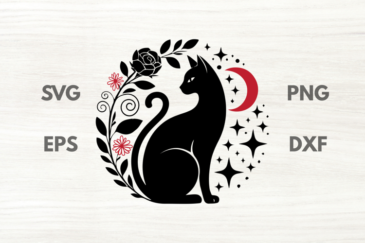 Elegant Moon Cat SVG