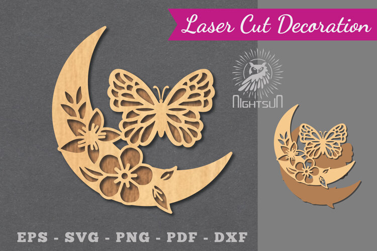 Moon Butterfly Laser Cut Decoration example image 1