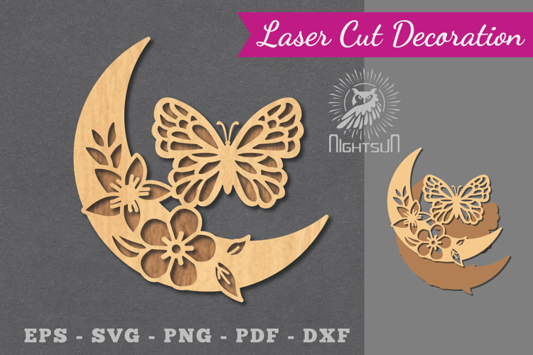 Moon Butterfly Laser Cut Decoration