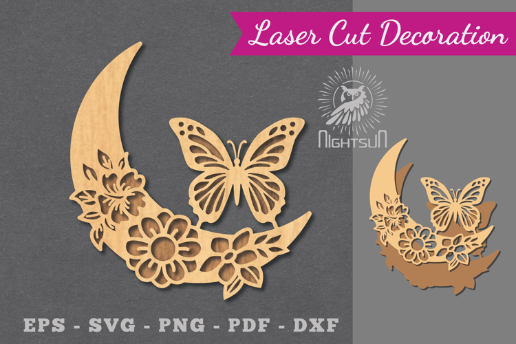 Moon Butterfly Laser Cut Decoration