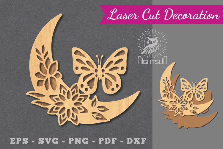 Moon Butterfly Laser Cut Decoration