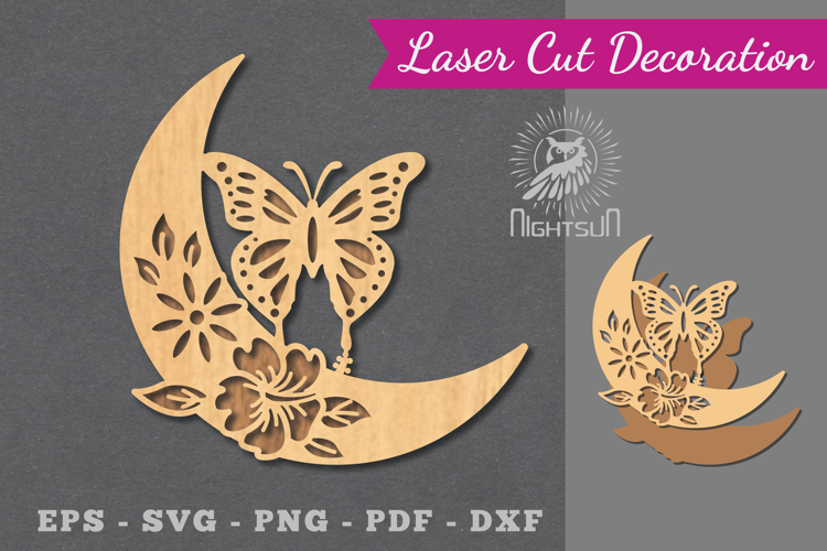 Moon Butterfly Laser Cut Decoration