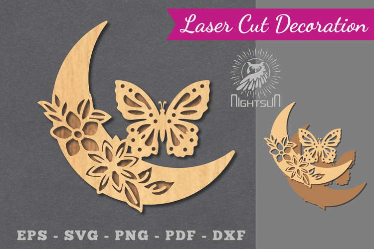 Moon Butterfly Laser Cut Decoration