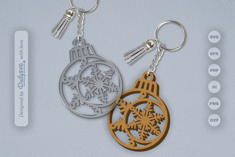 Moon Snowflake Bauble SVG
