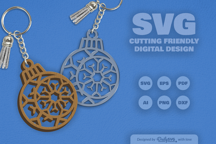 Moon Snowflake Bauble SVG
